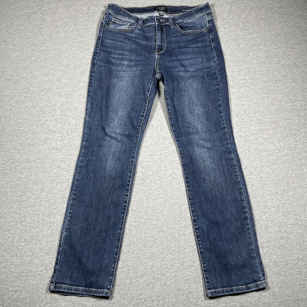 Judy Blue Straight Jeans Womens 11/30 Blue Medium Wash Mid Rise Stretch Denim